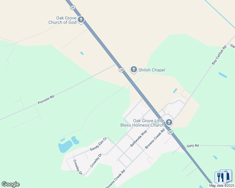 map of restaurants, bars, coffee shops, grocery stores, and more near 128 Hartley Court in Latta