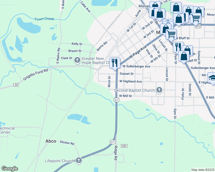 map of restaurants, bars, coffee shops, grocery stores, and more near 827 West Highland Avenue in Malvern