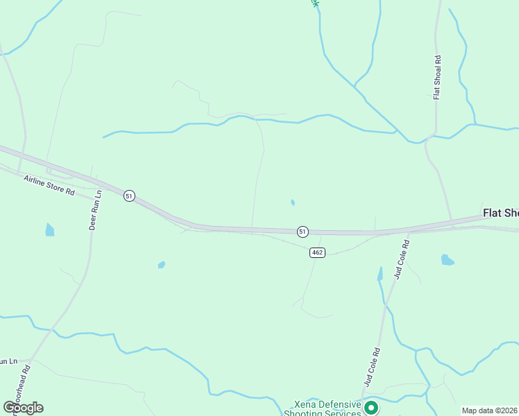 map of restaurants, bars, coffee shops, grocery stores, and more near 68 Gurley Road in Bowersville