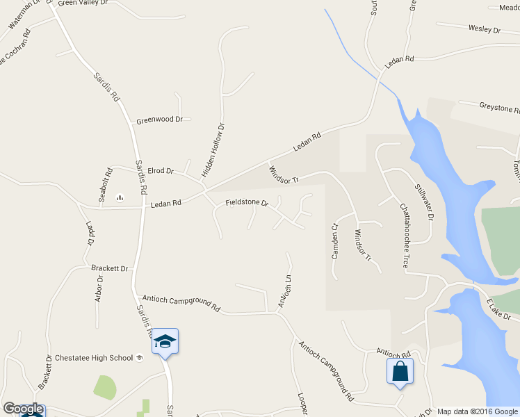 map of restaurants, bars, coffee shops, grocery stores, and more near 4046 Fieldstone Drive in Gainesville