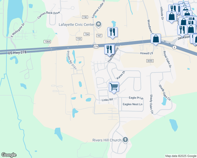 map of restaurants, bars, coffee shops, grocery stores, and more near 32-40 Thacker Heights Dr in Oxford