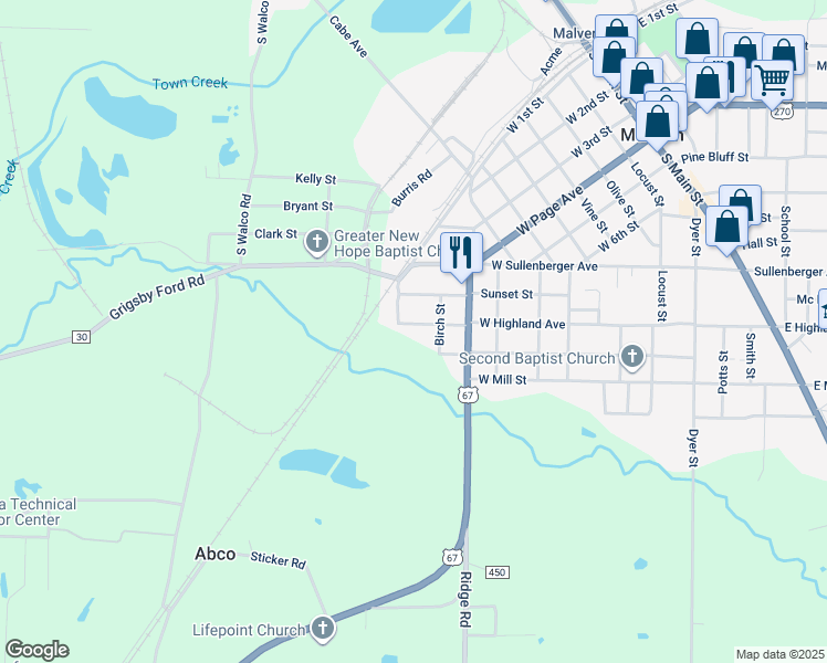 map of restaurants, bars, coffee shops, grocery stores, and more near 827 West Highland Avenue in Malvern