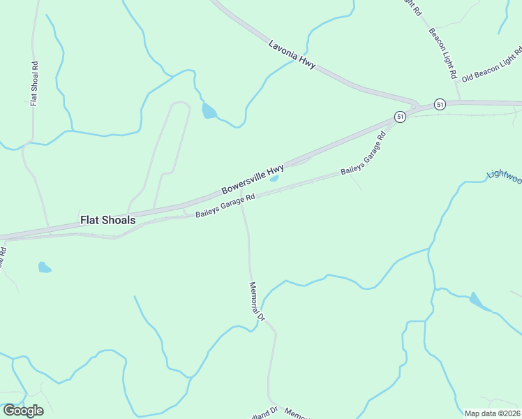 map of restaurants, bars, coffee shops, grocery stores, and more near 581 Baileys Garage Road in Bowersville