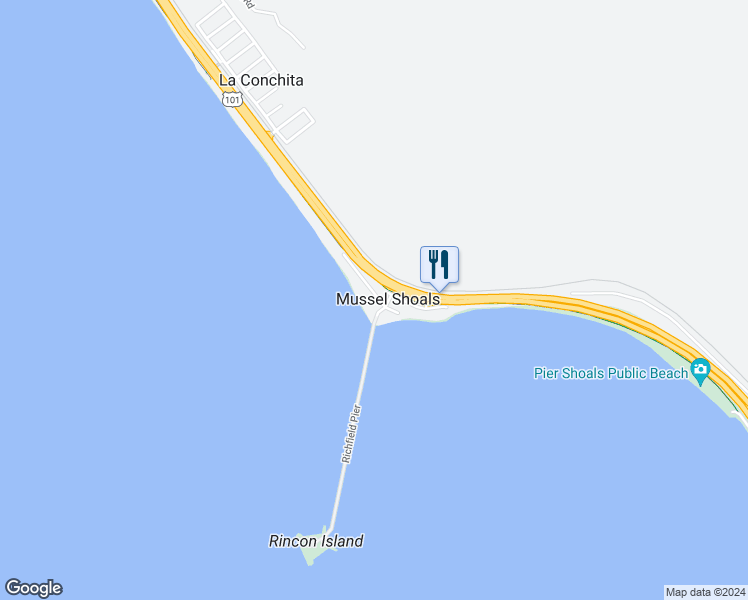 map of restaurants, bars, coffee shops, grocery stores, and more near 6708 Breakers Way in Ventura