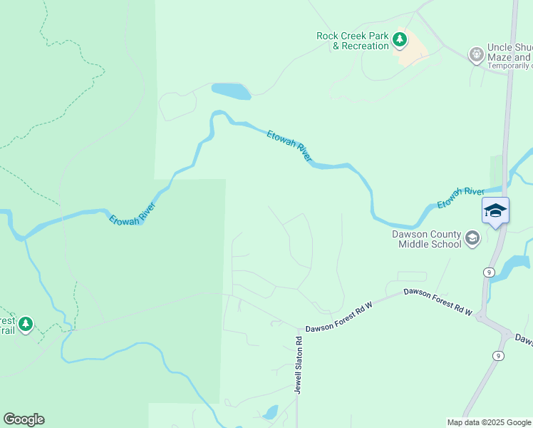 map of restaurants, bars, coffee shops, grocery stores, and more near 283 White Cedar Drive in Dawsonville