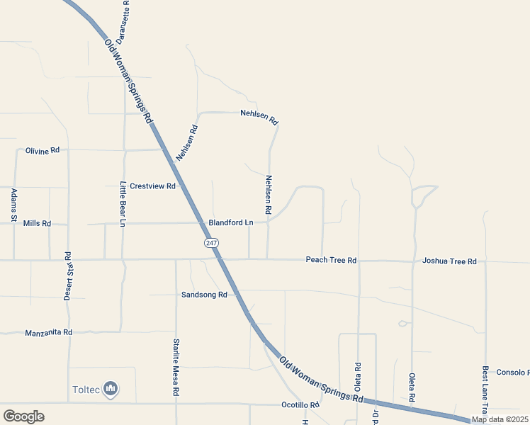 map of restaurants, bars, coffee shops, grocery stores, and more near 51360 Desert View Lane in Johnson Valley