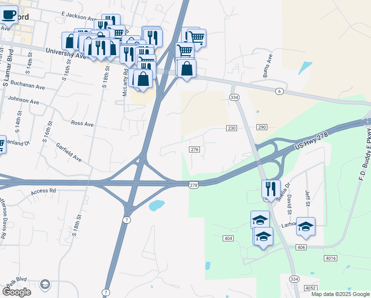 map of restaurants, bars, coffee shops, grocery stores, and more near 69-99 County Road 276 in Oxford