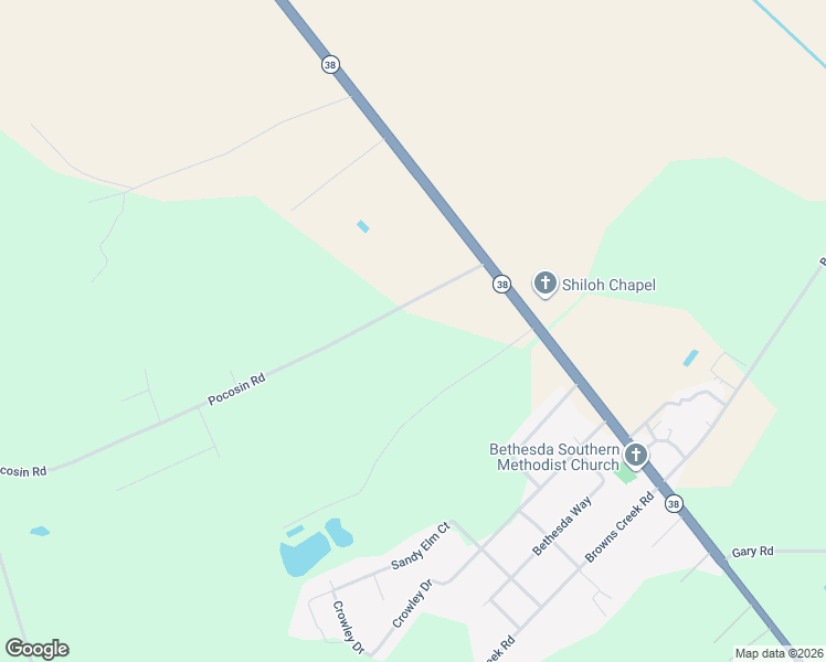 map of restaurants, bars, coffee shops, grocery stores, and more near 142 Pocosin Road in Latta