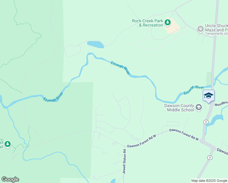 map of restaurants, bars, coffee shops, grocery stores, and more near 298 White Cedar Drive in Dawsonville