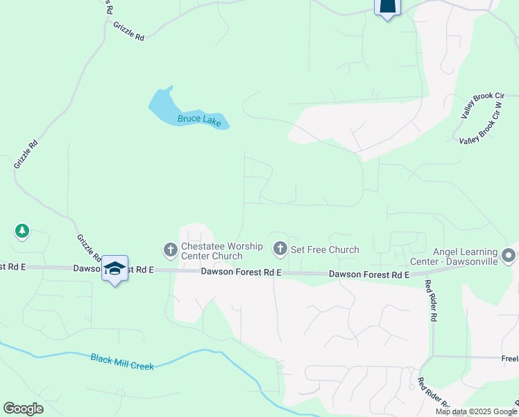map of restaurants, bars, coffee shops, grocery stores, and more near 54 Bur Oak Boulevard in Dawsonville