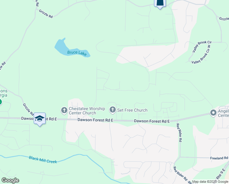 map of restaurants, bars, coffee shops, grocery stores, and more near 94 Sequoia Lane in Dawsonville