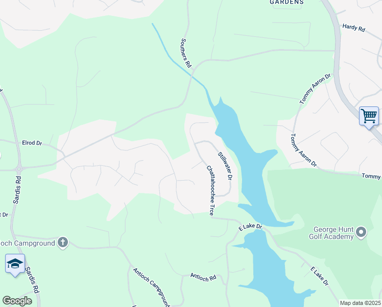 map of restaurants, bars, coffee shops, grocery stores, and more near 3079 Chattahoochee Trce in Gainesville