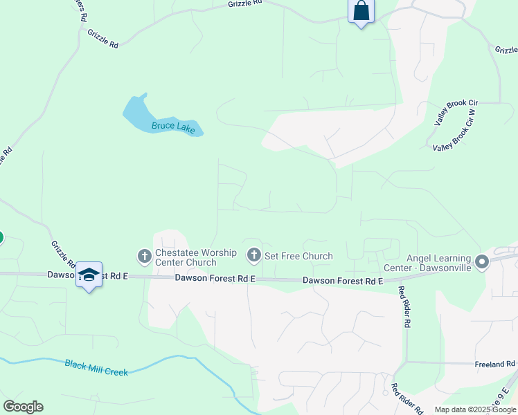 map of restaurants, bars, coffee shops, grocery stores, and more near 95 Sequoia Lane in Dawsonville