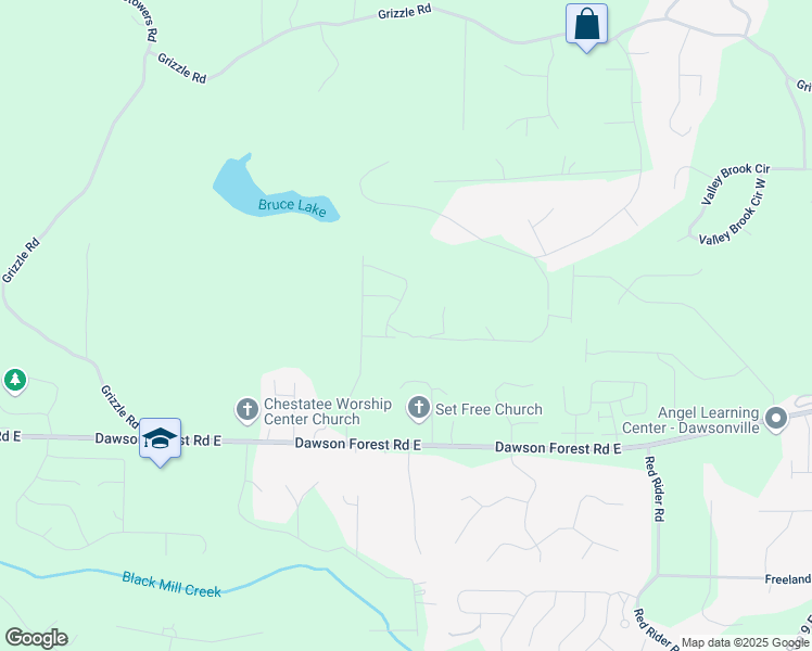 map of restaurants, bars, coffee shops, grocery stores, and more near 33 Sequoia Lane in Dawsonville