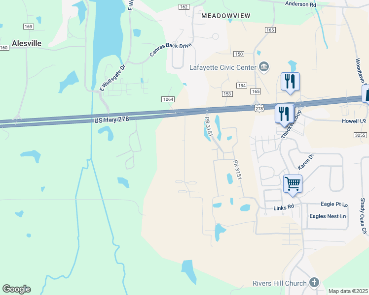 map of restaurants, bars, coffee shops, grocery stores, and more near 201A Ricky D Britt Sr Boulevard in Oxford