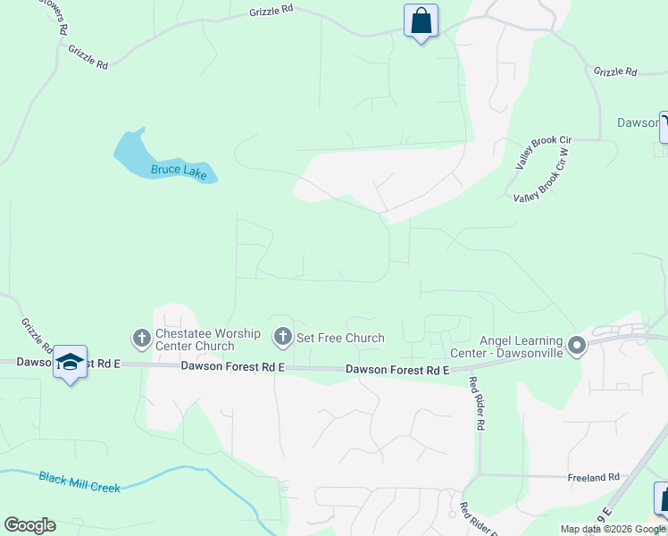 map of restaurants, bars, coffee shops, grocery stores, and more near 39 Hemlock Court in Dawsonville
