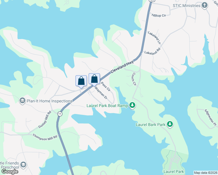 map of restaurants, bars, coffee shops, grocery stores, and more near 2695 Pass Circle in Gainesville