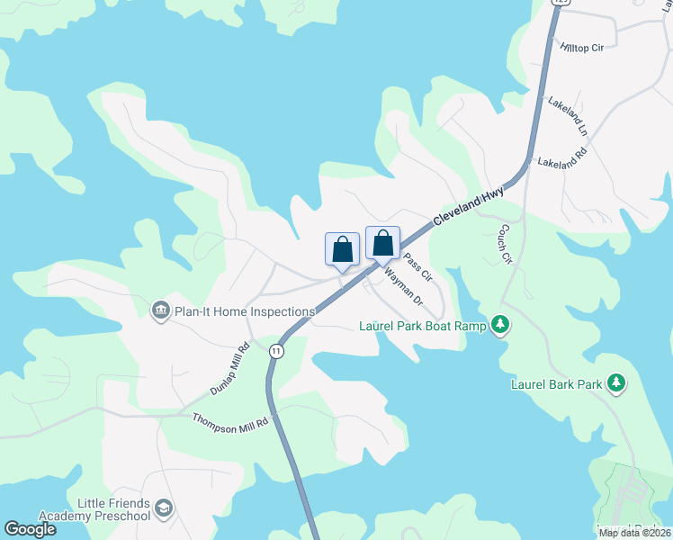 map of restaurants, bars, coffee shops, grocery stores, and more near 2626 Little River Park Road in Gainesville