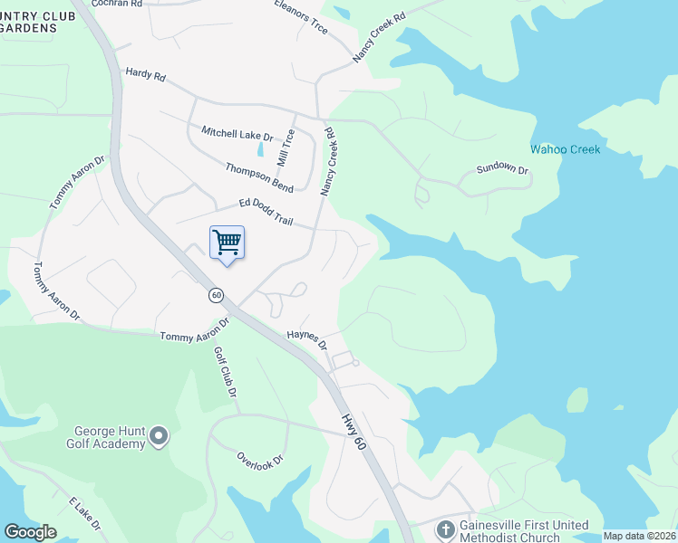 map of restaurants, bars, coffee shops, grocery stores, and more near 3376 Turtleback Road in Gainesville