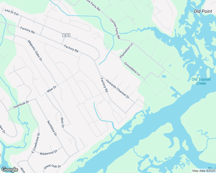 map of restaurants, bars, coffee shops, grocery stores, and more near 1359 Factory Road in Hampstead
