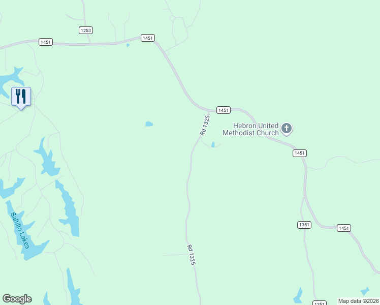 map of restaurants, bars, coffee shops, grocery stores, and more near 403-599 Road 1325 in Tupelo