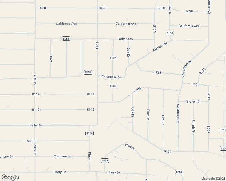 map of restaurants, bars, coffee shops, grocery stores, and more near County Road 8106 in Apache County