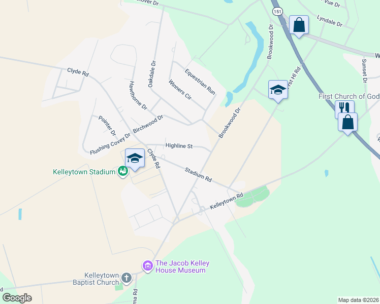 map of restaurants, bars, coffee shops, grocery stores, and more near 2505 Highline Street in Hartsville