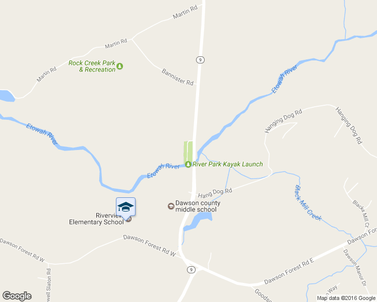 map of restaurants, bars, coffee shops, grocery stores, and more near Highway 9 in Dawsonville