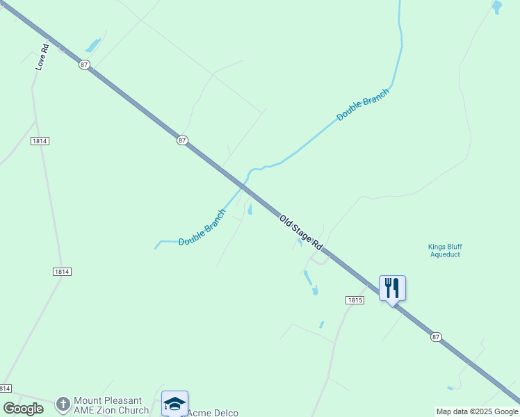 map of restaurants, bars, coffee shops, grocery stores, and more near 4897 Old Stage Road in Riegelwood