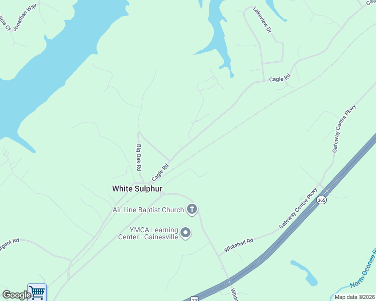 map of restaurants, bars, coffee shops, grocery stores, and more near 3358 Cagle Road in Gainesville