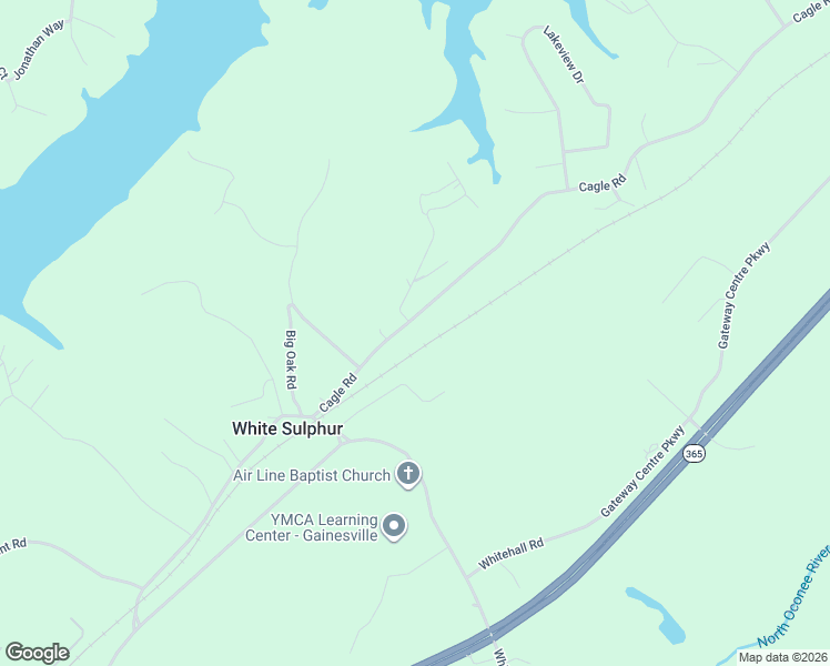map of restaurants, bars, coffee shops, grocery stores, and more near 3406 Cagle Road in Gainesville