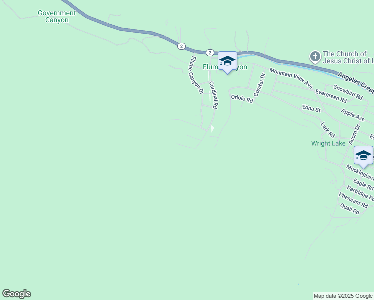 map of restaurants, bars, coffee shops, grocery stores, and more near 23132 Cardinal Road in Wrightwood