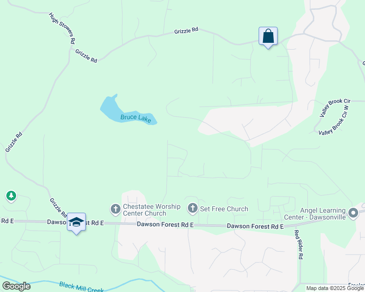 map of restaurants, bars, coffee shops, grocery stores, and more near 164 Water Oak Way in Dawsonville