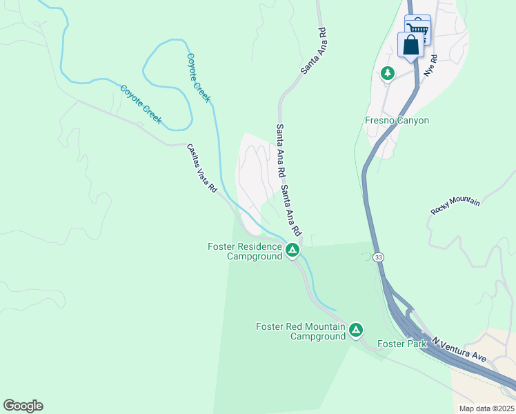 map of restaurants, bars, coffee shops, grocery stores, and more near 7900 Camp Chaffee Road in Ventura