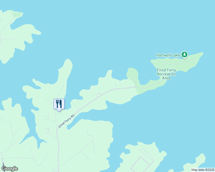 map of restaurants, bars, coffee shops, grocery stores, and more near 1145 Elrod Ferry Road in Hartwell