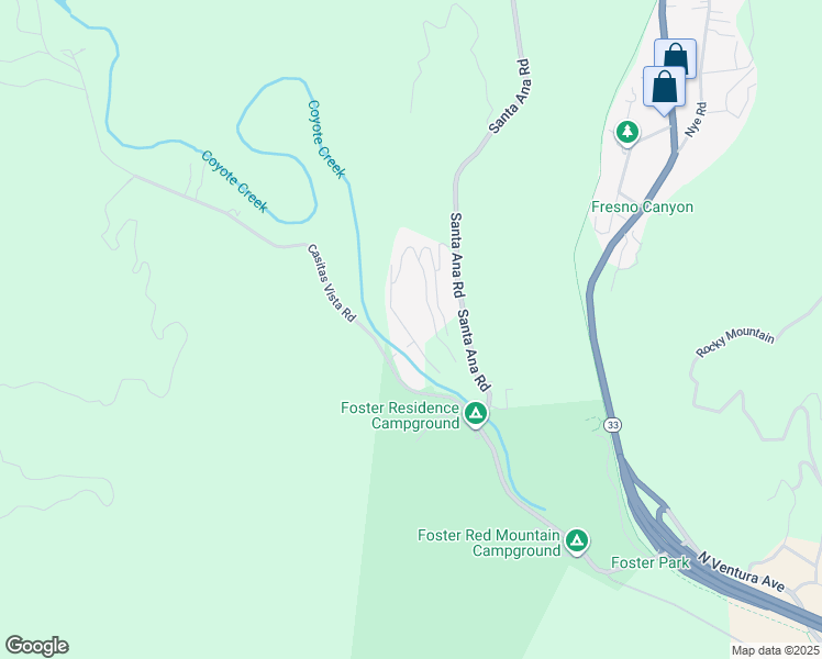 map of restaurants, bars, coffee shops, grocery stores, and more near 7978 Camp Chaffee Road in Ventura