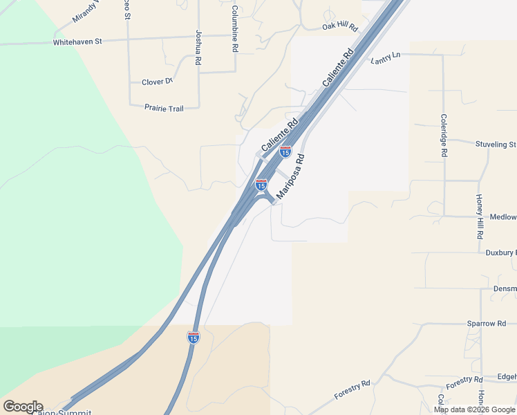 map of restaurants, bars, coffee shops, grocery stores, and more near 6000 Mariposa Road in Oak Hills
