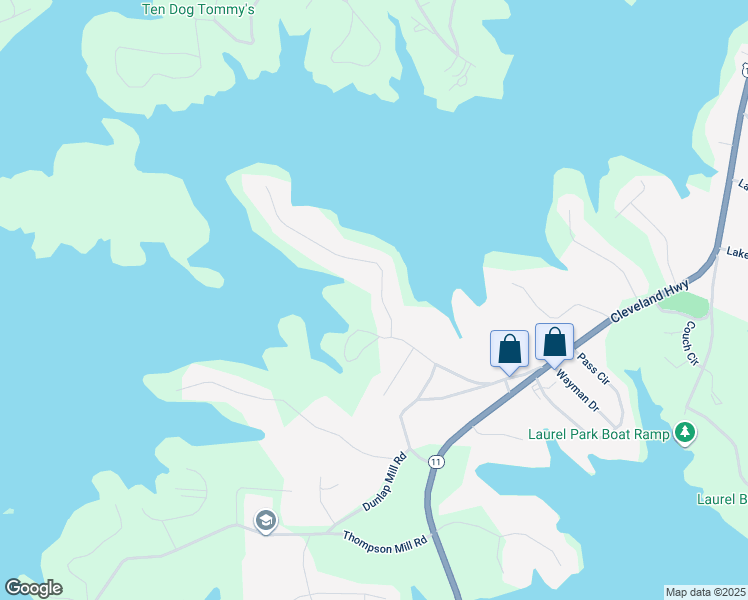 map of restaurants, bars, coffee shops, grocery stores, and more near 2704 Northlake Road in Gainesville