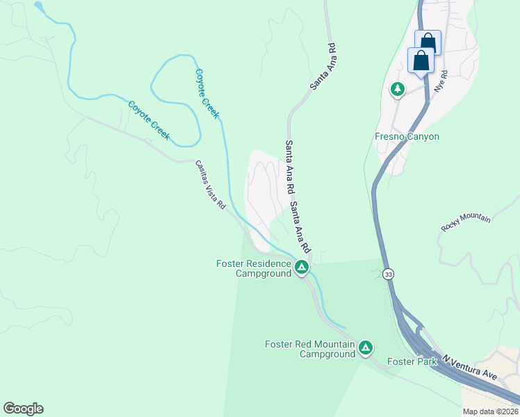 map of restaurants, bars, coffee shops, grocery stores, and more near 7978 Camp Chaffee Road in Ventura