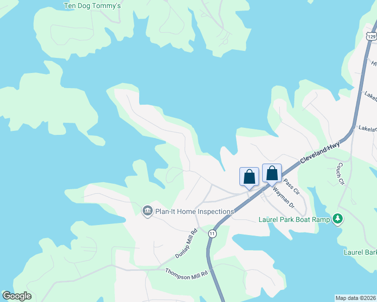 map of restaurants, bars, coffee shops, grocery stores, and more near 2749 Northlake Road in Gainesville