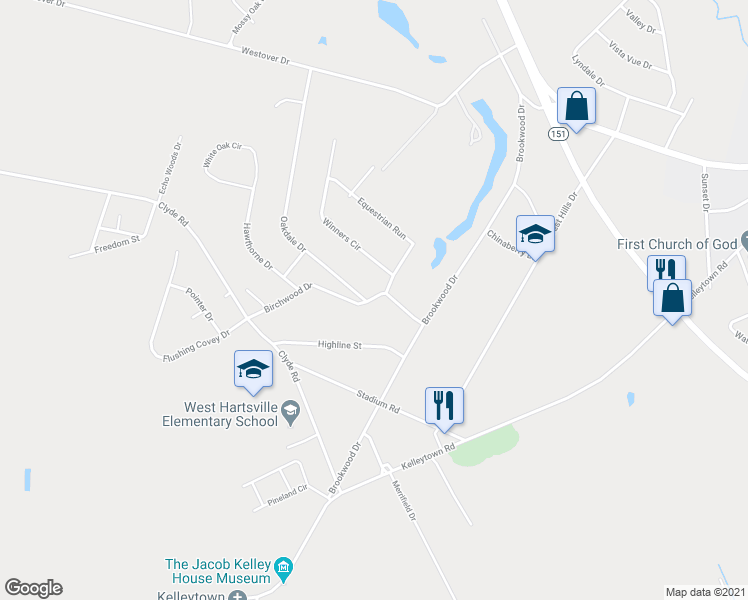 map of restaurants, bars, coffee shops, grocery stores, and more near 318 Oakdale Drive in Hartsville
