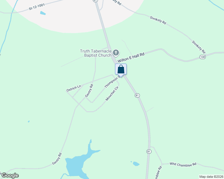 map of restaurants, bars, coffee shops, grocery stores, and more near 1120 Mouchet Cir in Starr