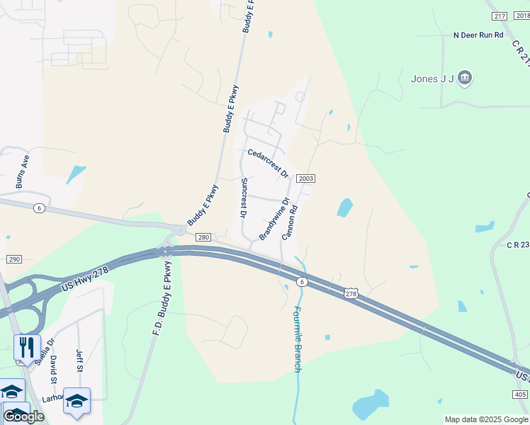 map of restaurants, bars, coffee shops, grocery stores, and more near 2015 Briarfield Cove in Oxford