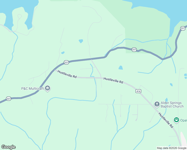 map of restaurants, bars, coffee shops, grocery stores, and more near 7636 Hustleville Road in Albertville