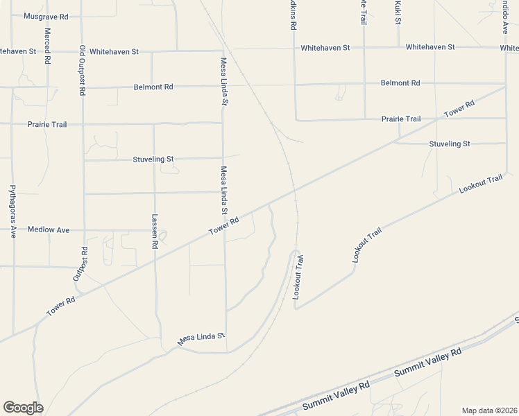 map of restaurants, bars, coffee shops, grocery stores, and more near Tower Road in San Bernardino County