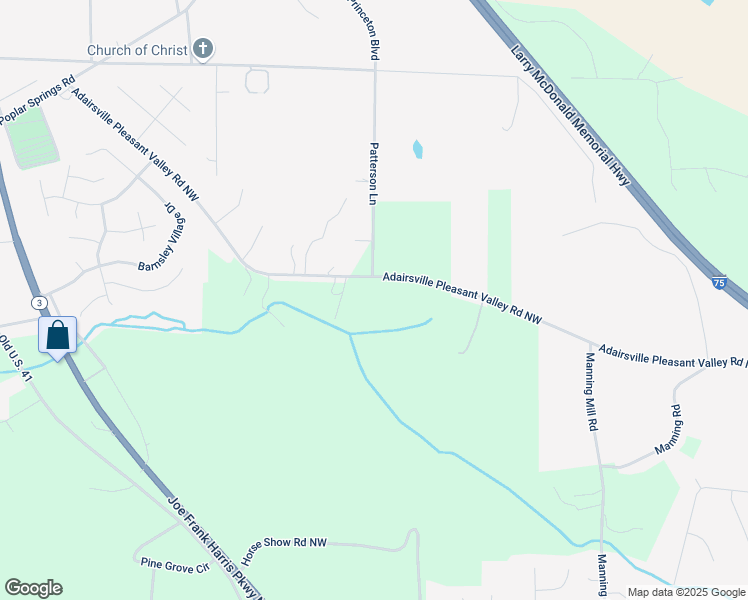 map of restaurants, bars, coffee shops, grocery stores, and more near 1031 Adairsville Pleasant Valley Road Northwest in Adairsville