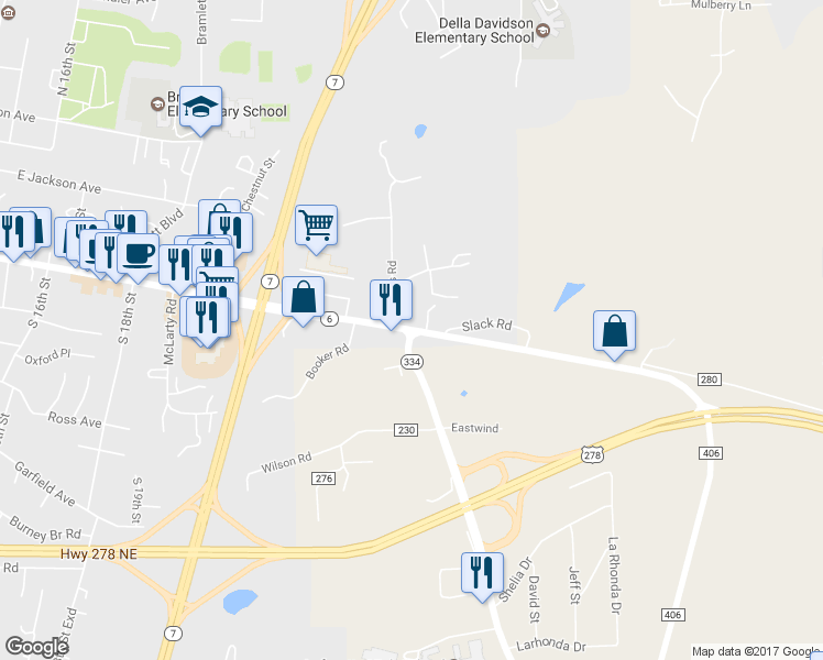 map of restaurants, bars, coffee shops, grocery stores, and more near Mississippi 334 in Oxford