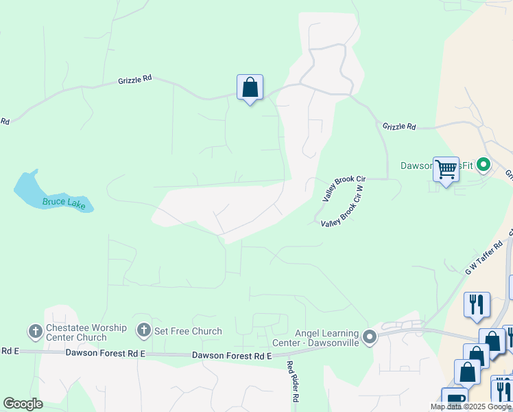 map of restaurants, bars, coffee shops, grocery stores, and more near 366 May Apple Glen in Dawsonville