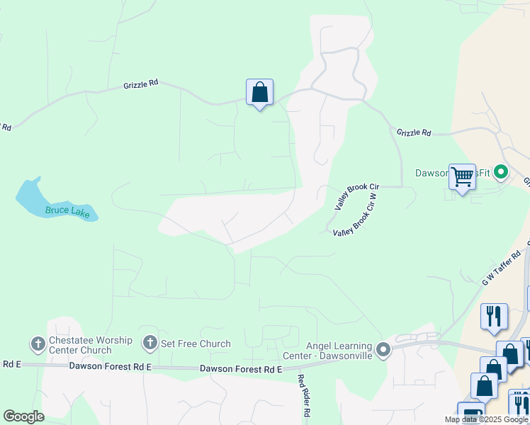 map of restaurants, bars, coffee shops, grocery stores, and more near 366 May Apple Glen in Dawsonville