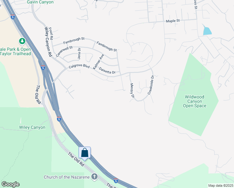 map of restaurants, bars, coffee shops, grocery stores, and more near 24508 Ebelden Avenue in Santa Clarita